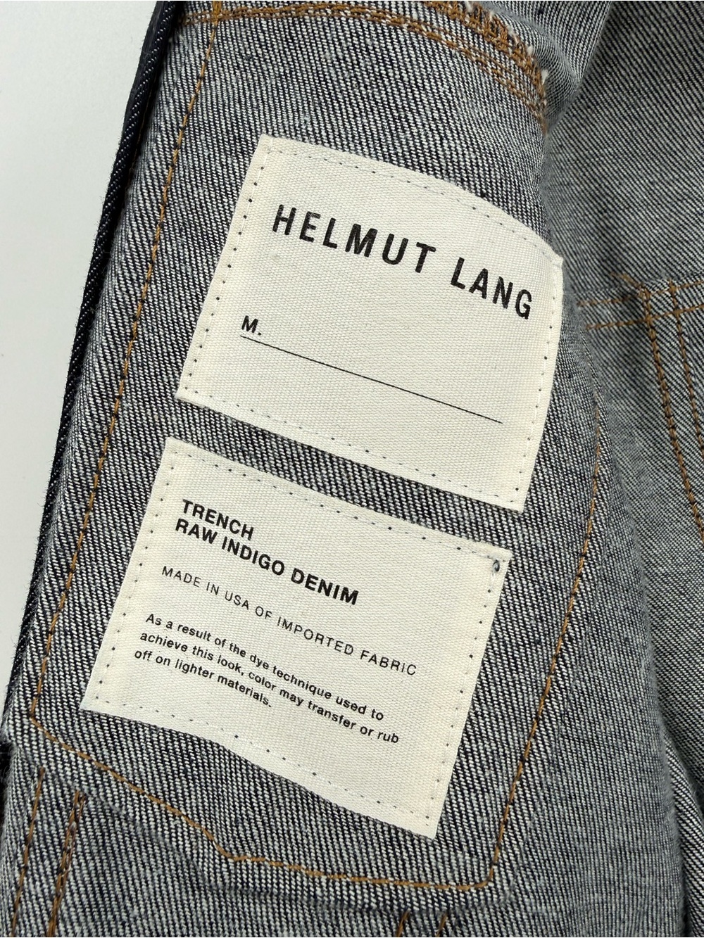 Helmut Lang Raw Indigo Denim Trench Size XS - Picture 11 of 16